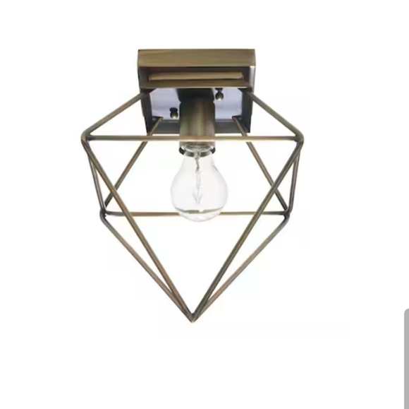 allen + roth Palmsley Soft Gold Transitional Geometric Flush Mount Ceiling Light - Picture 1 of 12